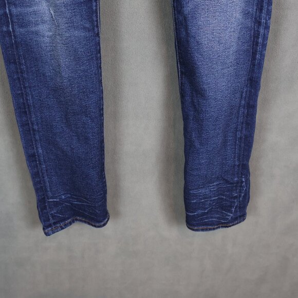 Armani Exchange Jeans Mens 30x32 J13 Slim Blue Whiskered Distressed Denim - Picture 6 of 15
